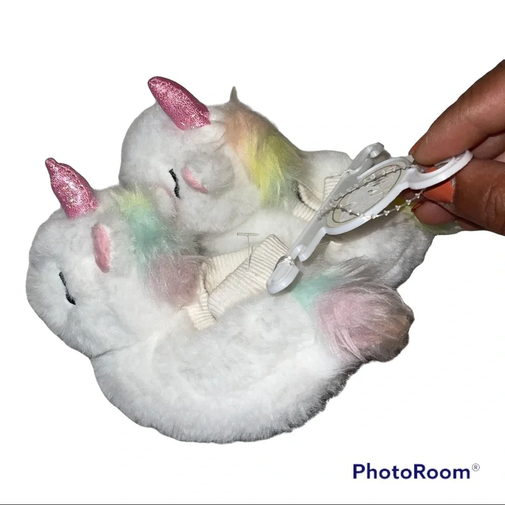 Little Me Baby Girl Unicorn Slippers | Rainbow Pastel | 0-6 Months NWT